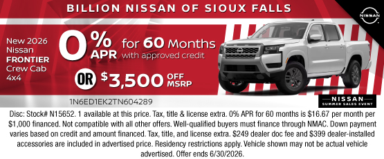 26JUN_BILN_NEW 2026 NISSAN FRONTIER SV CREW CAB
